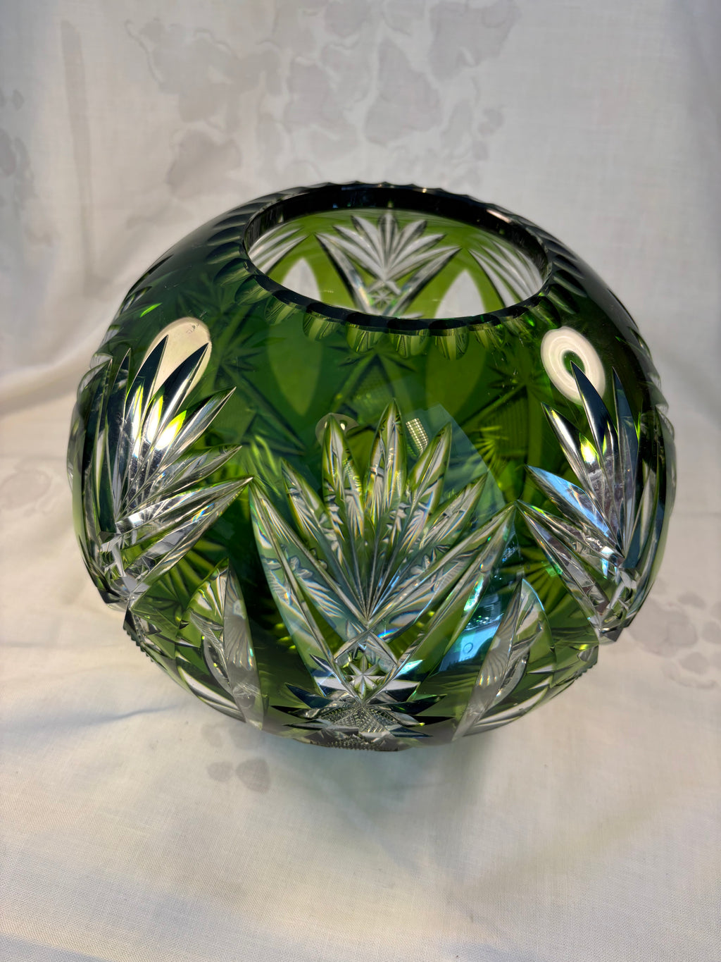Smuk grøn krystal vase