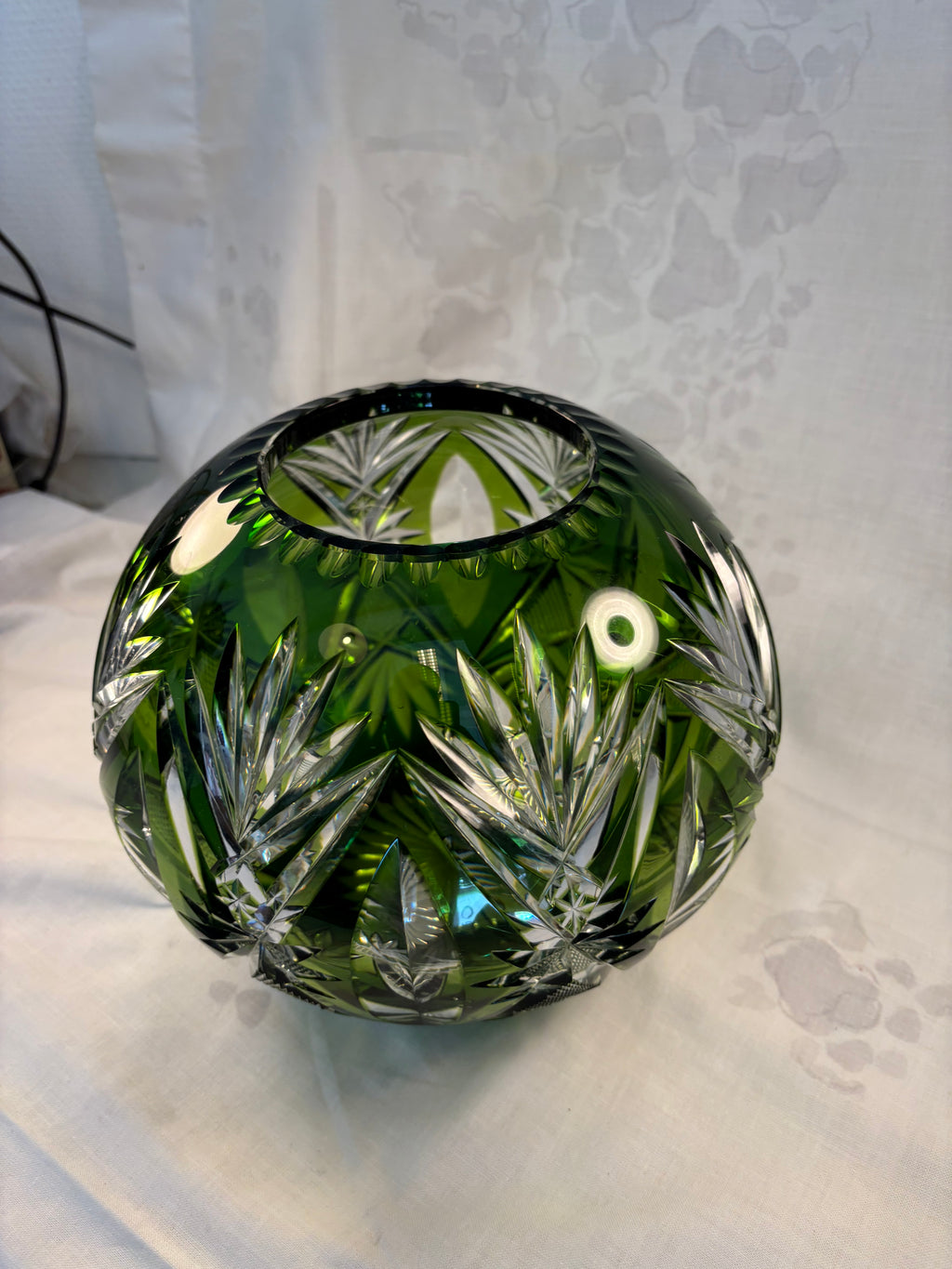 Smuk grøn krystal vase