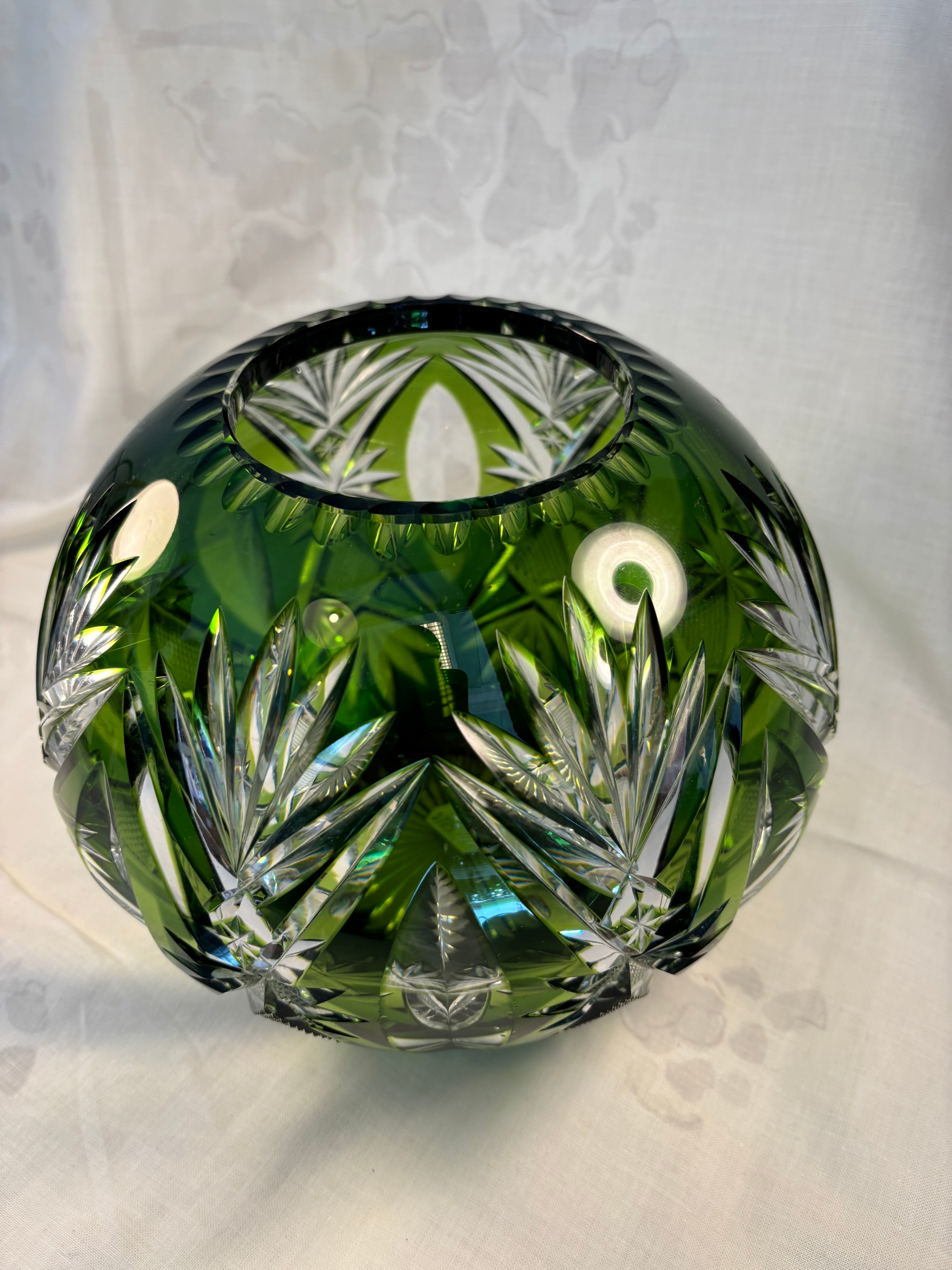 Smuk grøn krystal vase