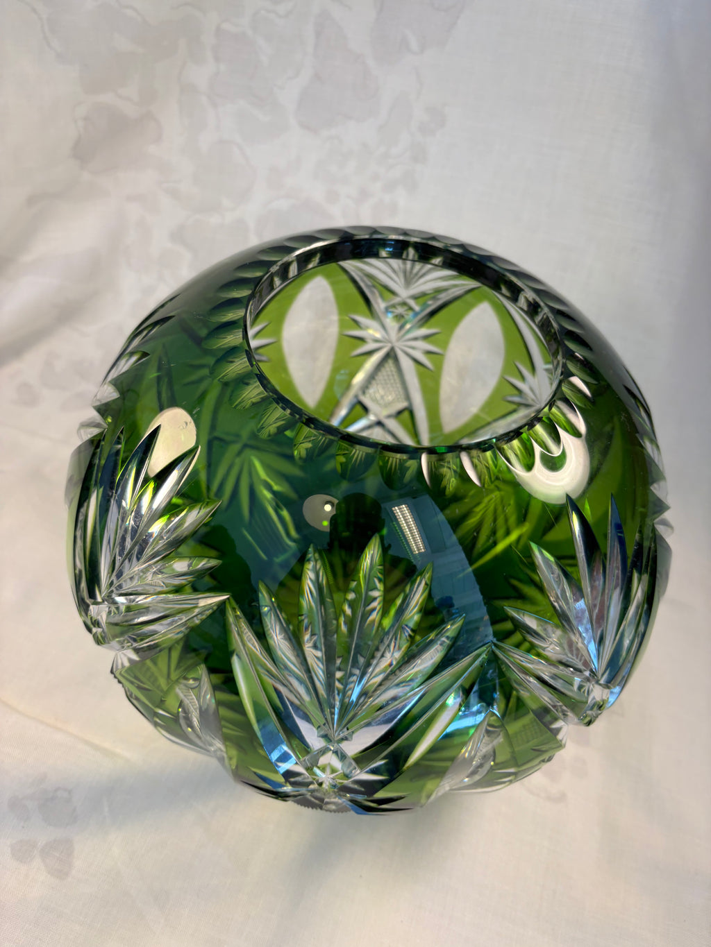 Smuk grøn krystal vase