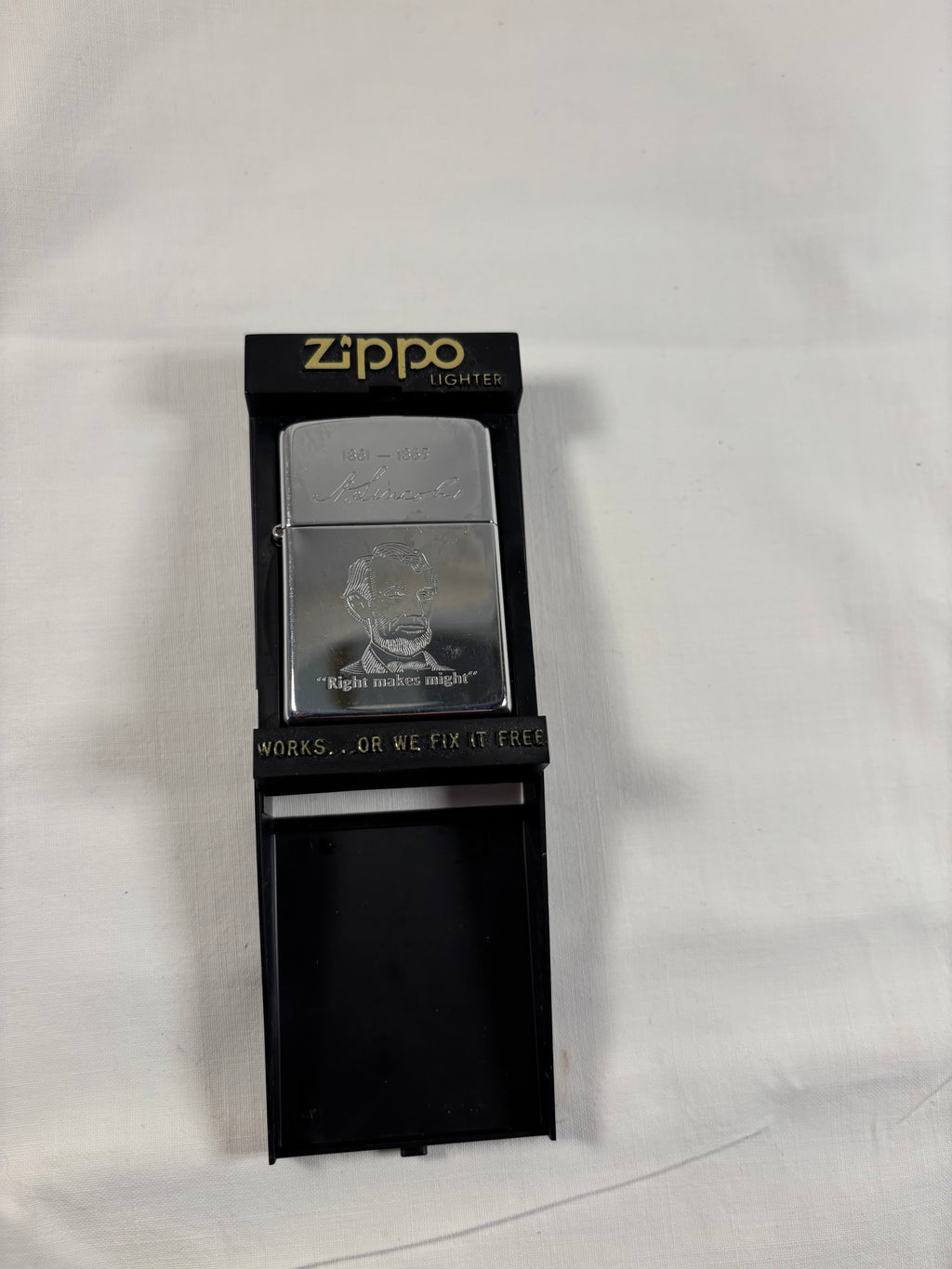 Zippo lighter med Lincoln motiv