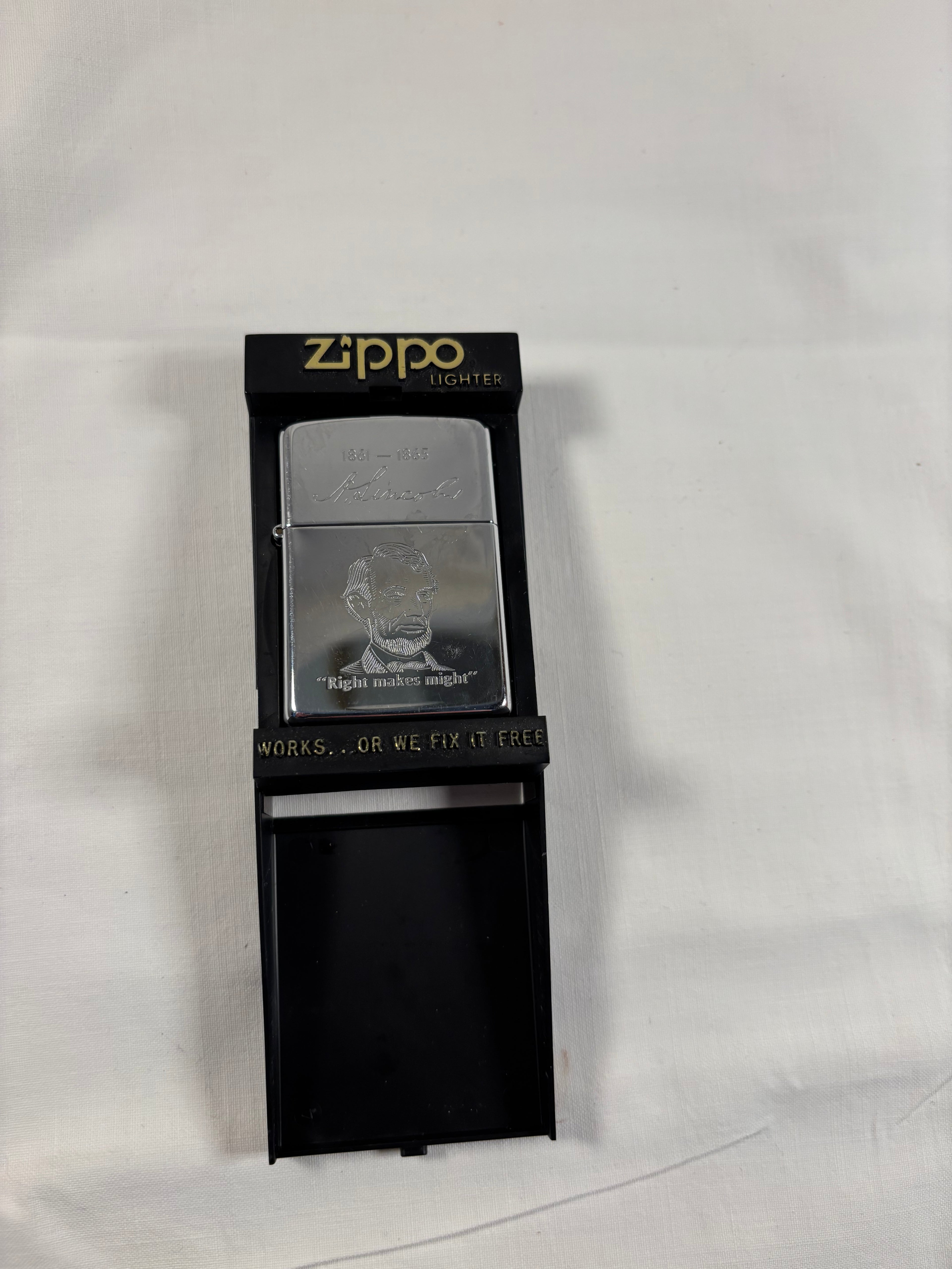 Zippo lighter med Lincoln motiv