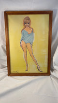 Vintage pin-up billede af lyshåret pige