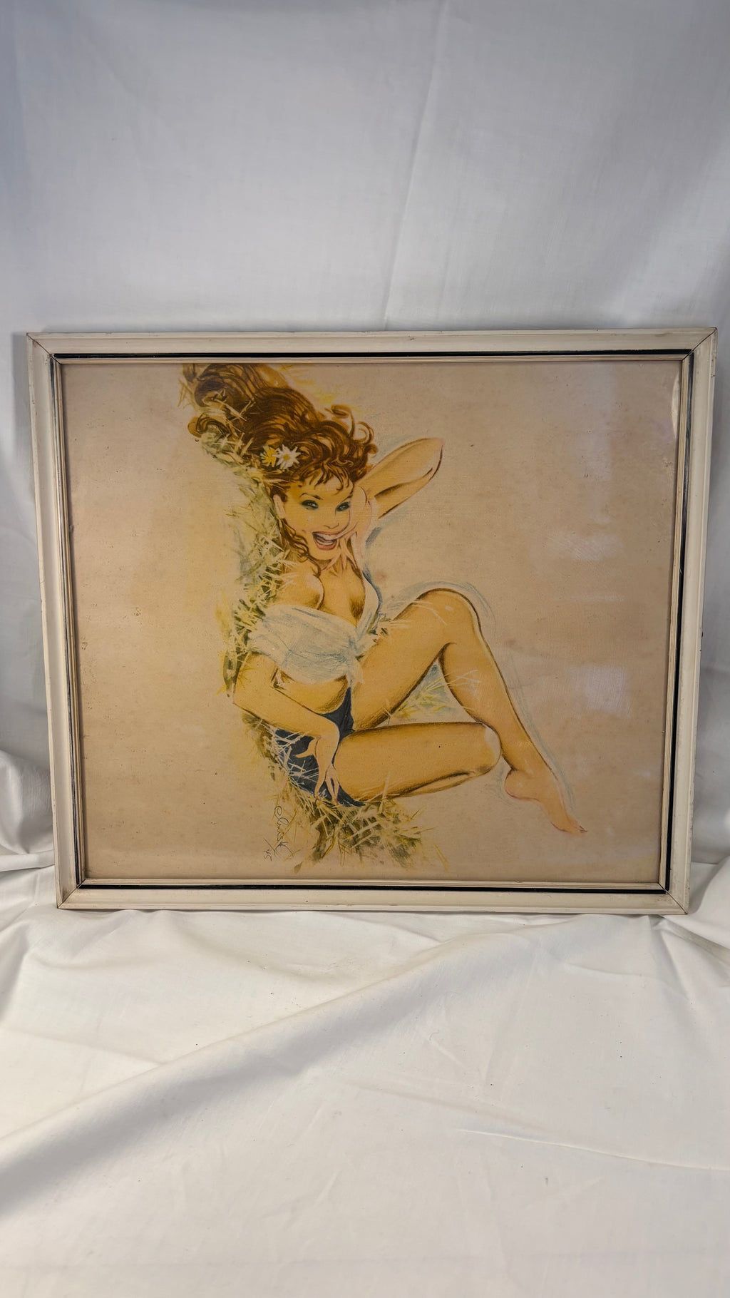 Vintage pin-up billede af liggende pige