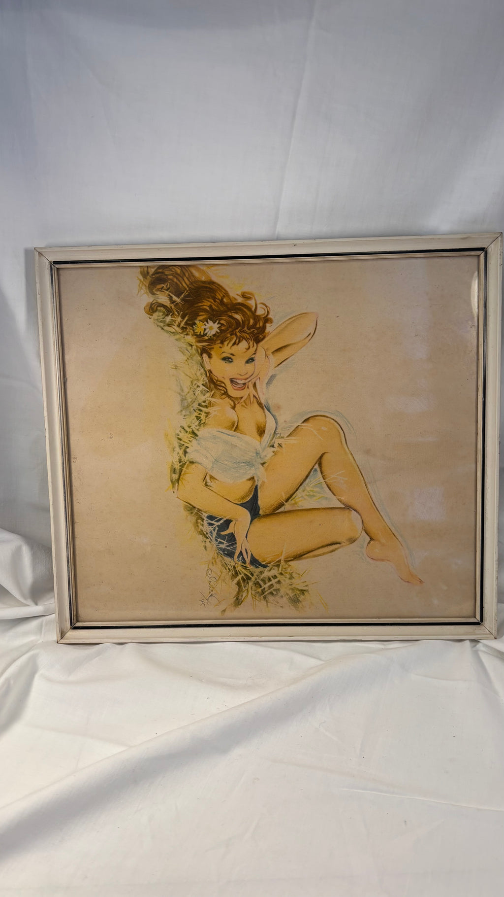 Vintage pin-up billede af liggende pige