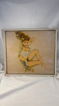 Vintage pin-up billede af liggende pige