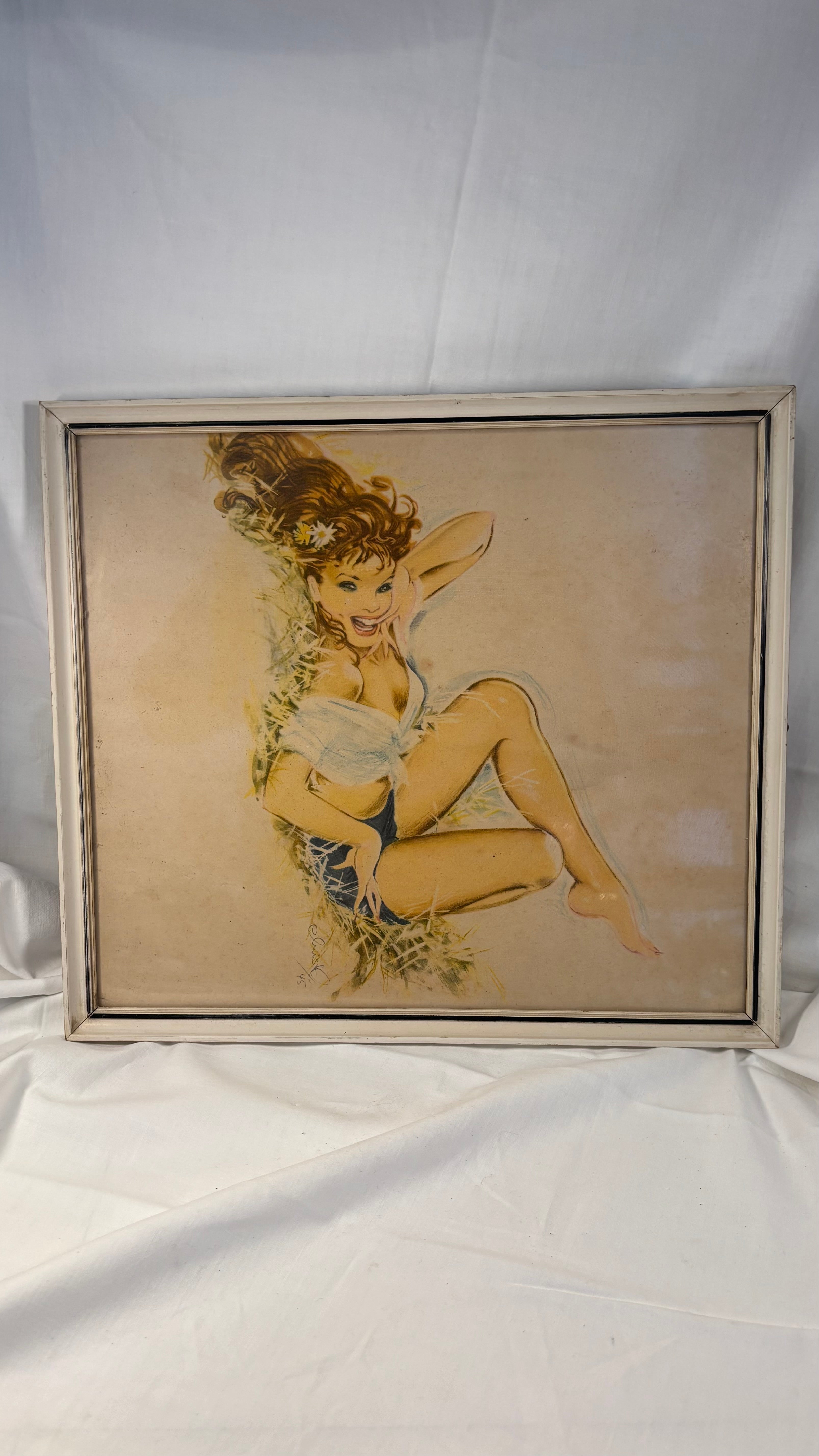 Vintage pin-up billede af liggende pige